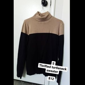 Black & Tan Turtleneck Sweater